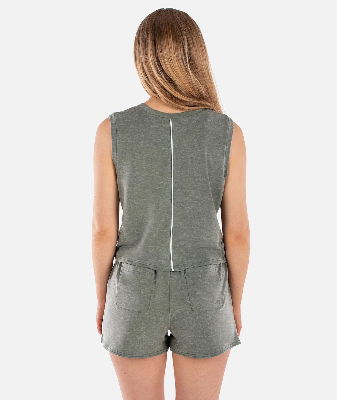 Bondi V-Neck Tank-Agave