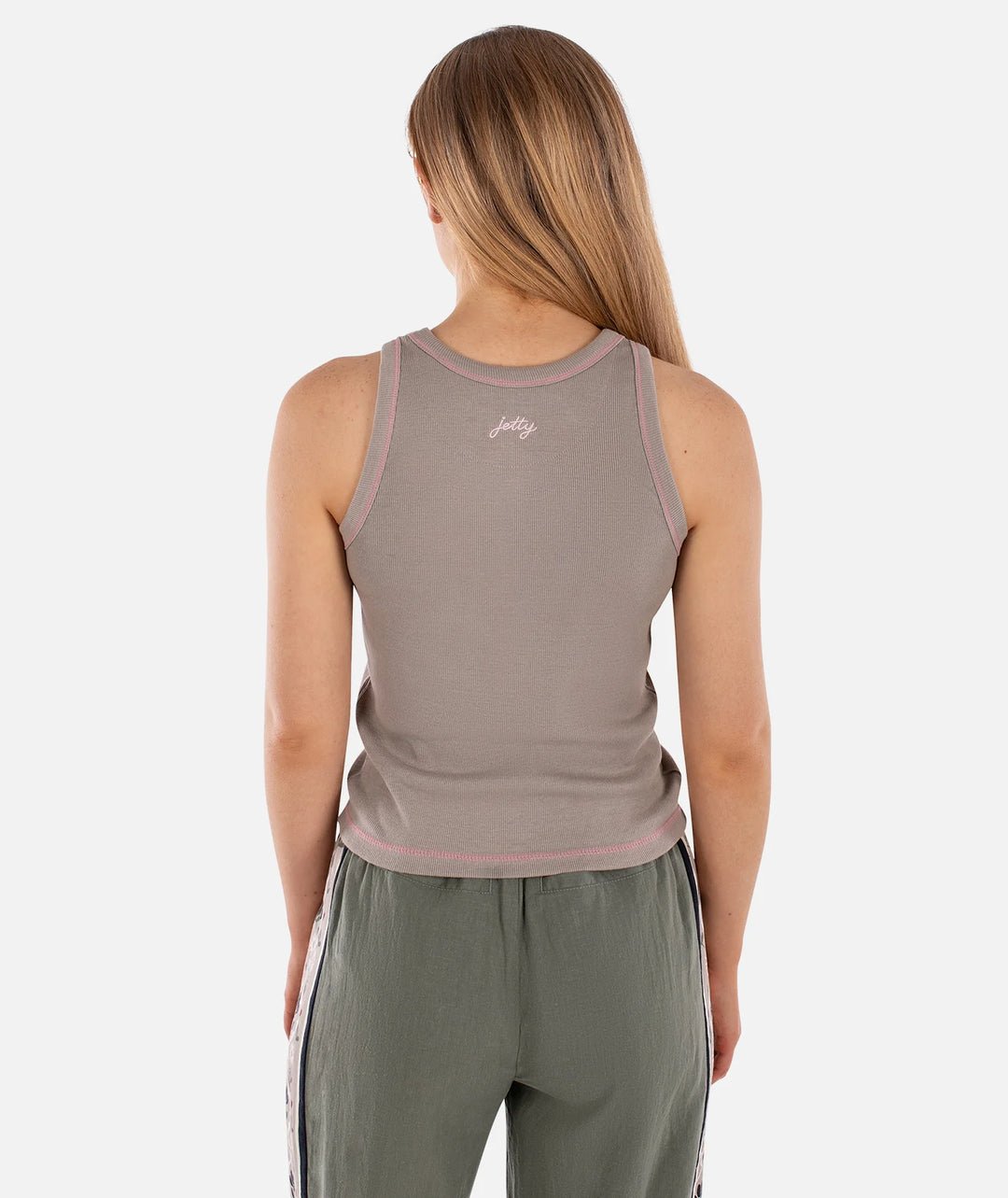 Iris Micro Rib Tank-Warm Grey