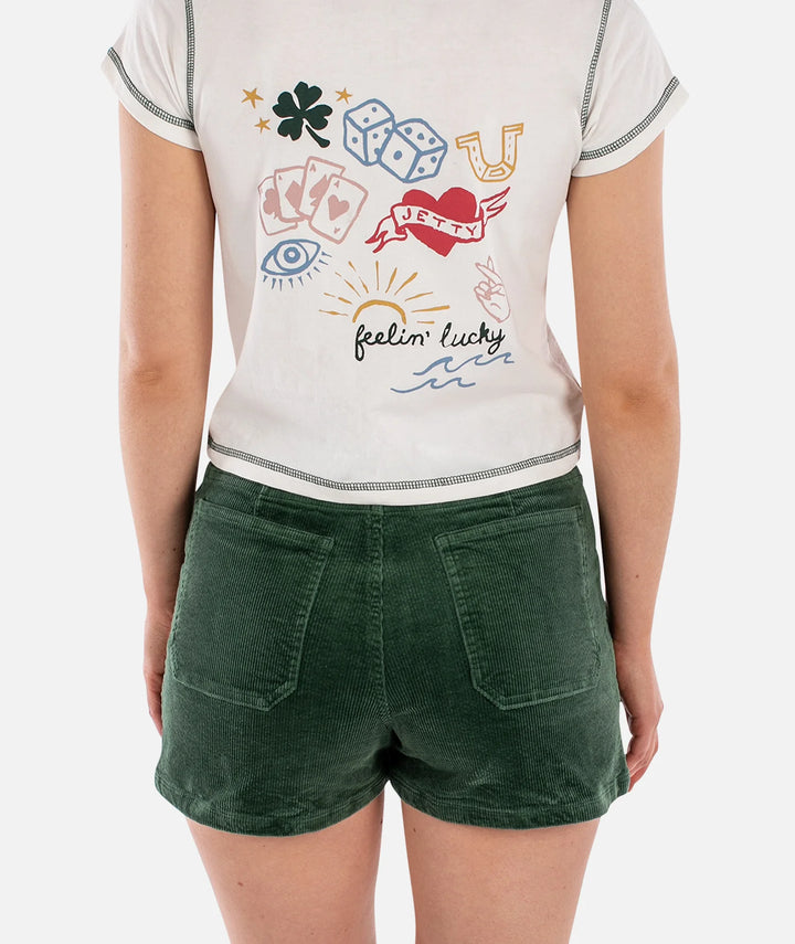 Wale Corduroy Short-Green