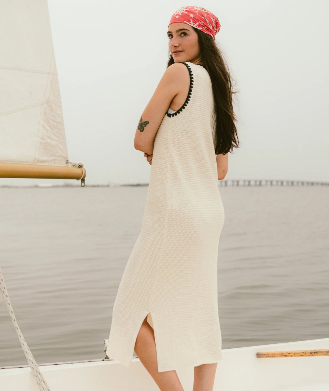 Bloom Knit Dress-Ivory