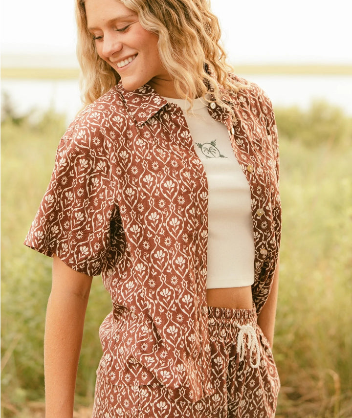 Cape Cod Linen Shirt-Rust