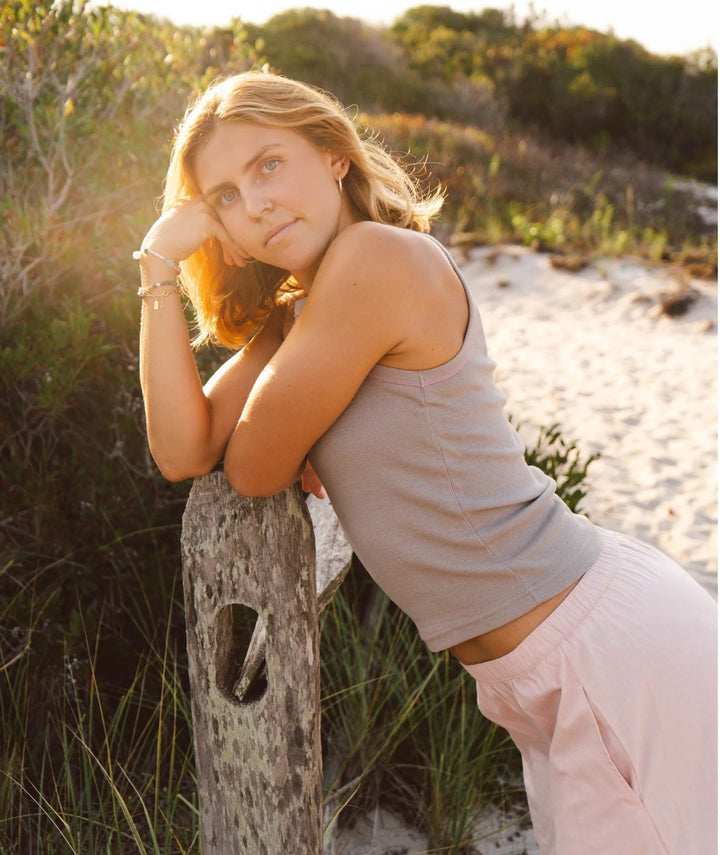 Iris Micro Rib Tank-Warm Grey