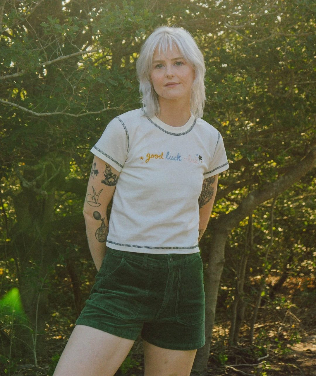 Wale Corduroy Short-Green