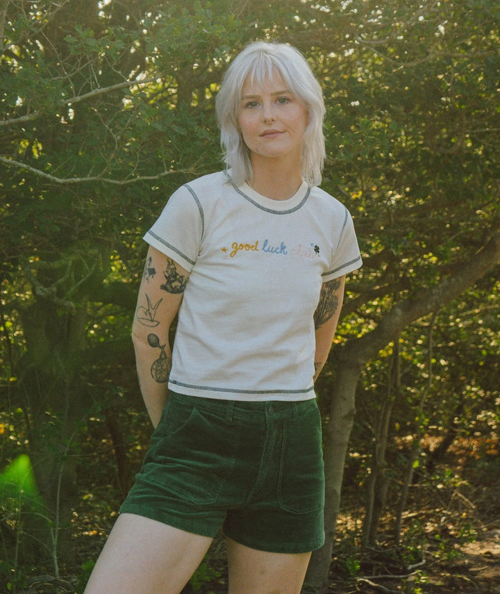 Wale Corduroy Short-Green