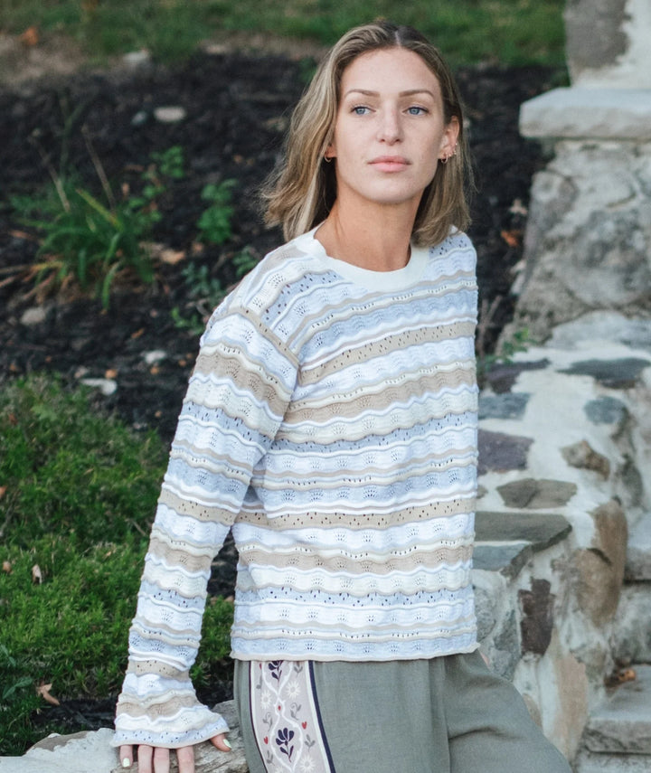 Lockwood Pointelle Sweater-Neutral