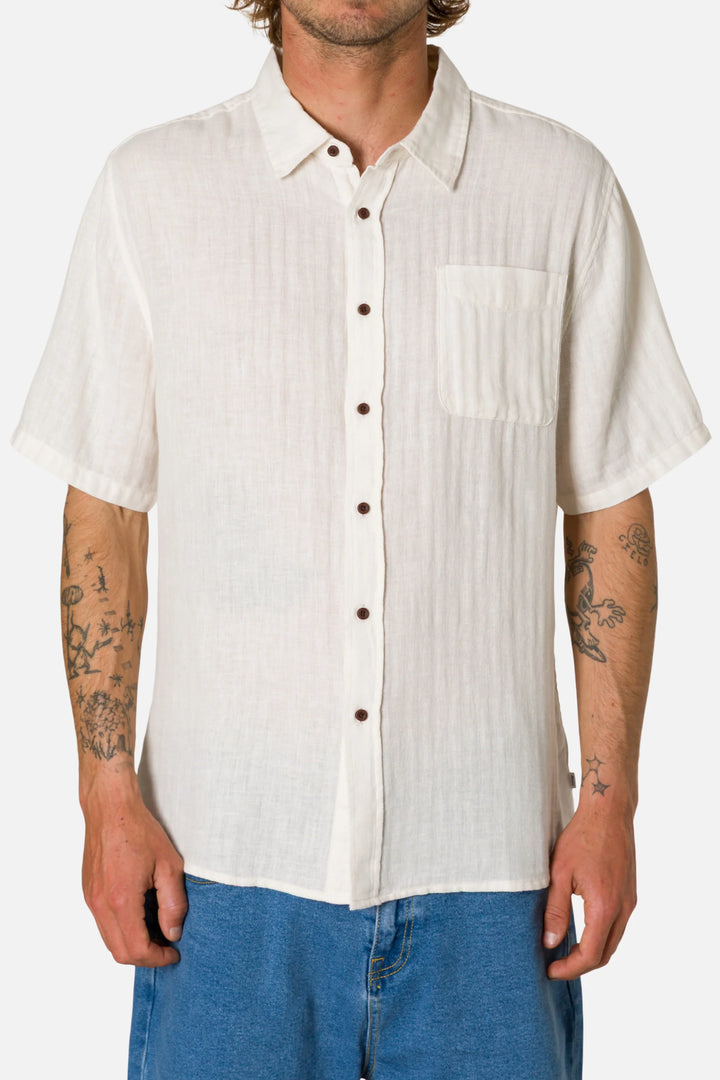 ALAN SOLID SHIRT-VINTAGE WHITE II