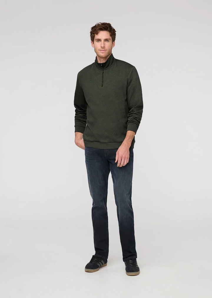 Performance Flannel Quarter Zip-Heather Peat