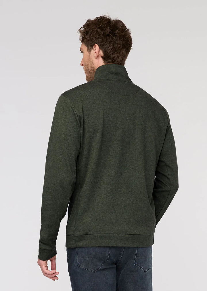 Performance Flannel Quarter Zip-Heather Peat