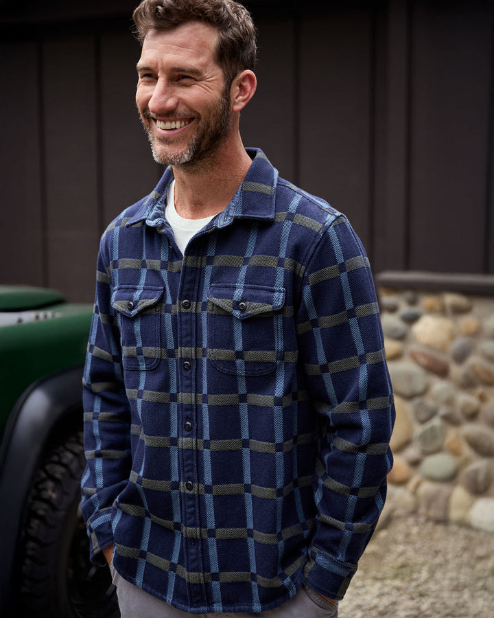BLANKET SHIRT-INDIGO SEA BRIDGE PLAID