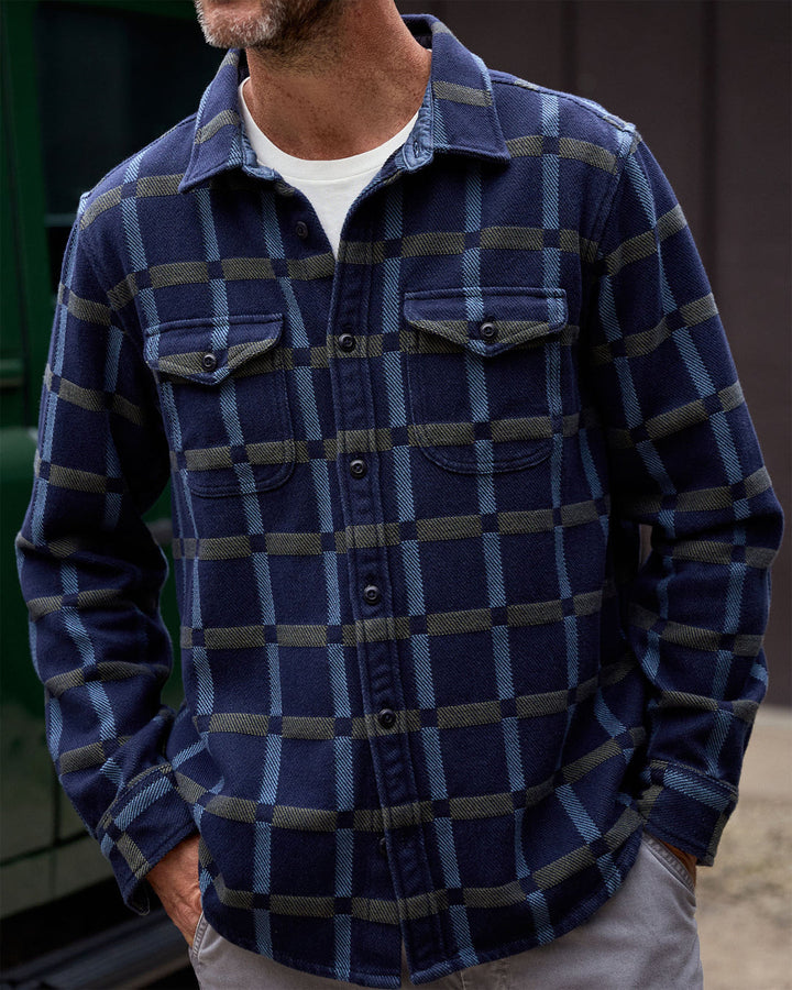 BLANKET SHIRT-INDIGO SEA BRIDGE PLAID