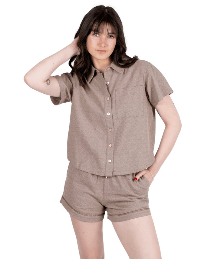 Cape Cod Jacquard Shirt-Brown