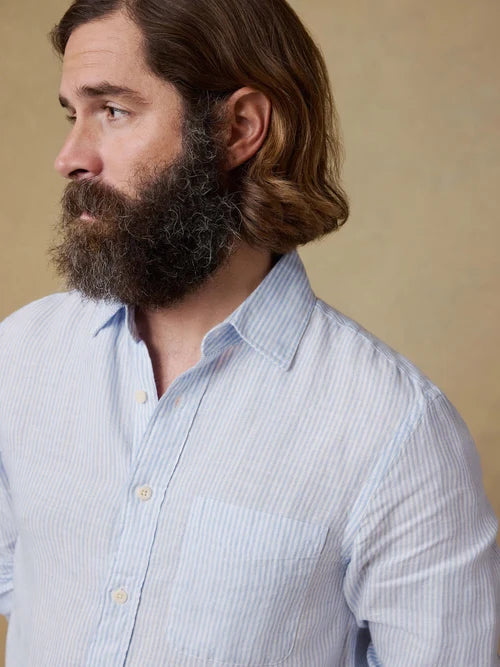 laguna linen shirt-summer classic stripe