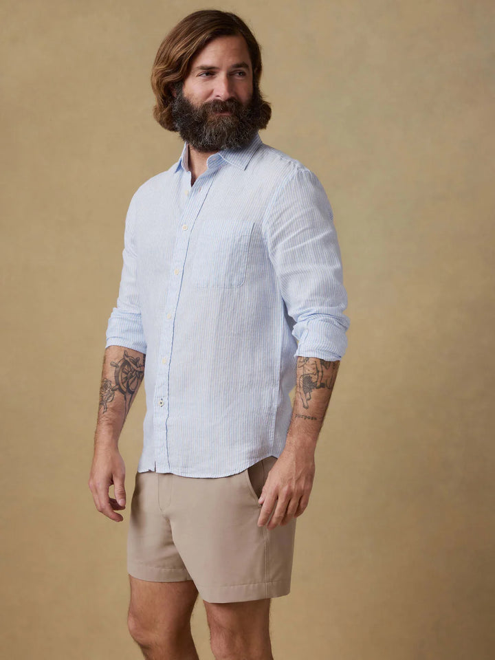 laguna linen shirt-summer classic stripe