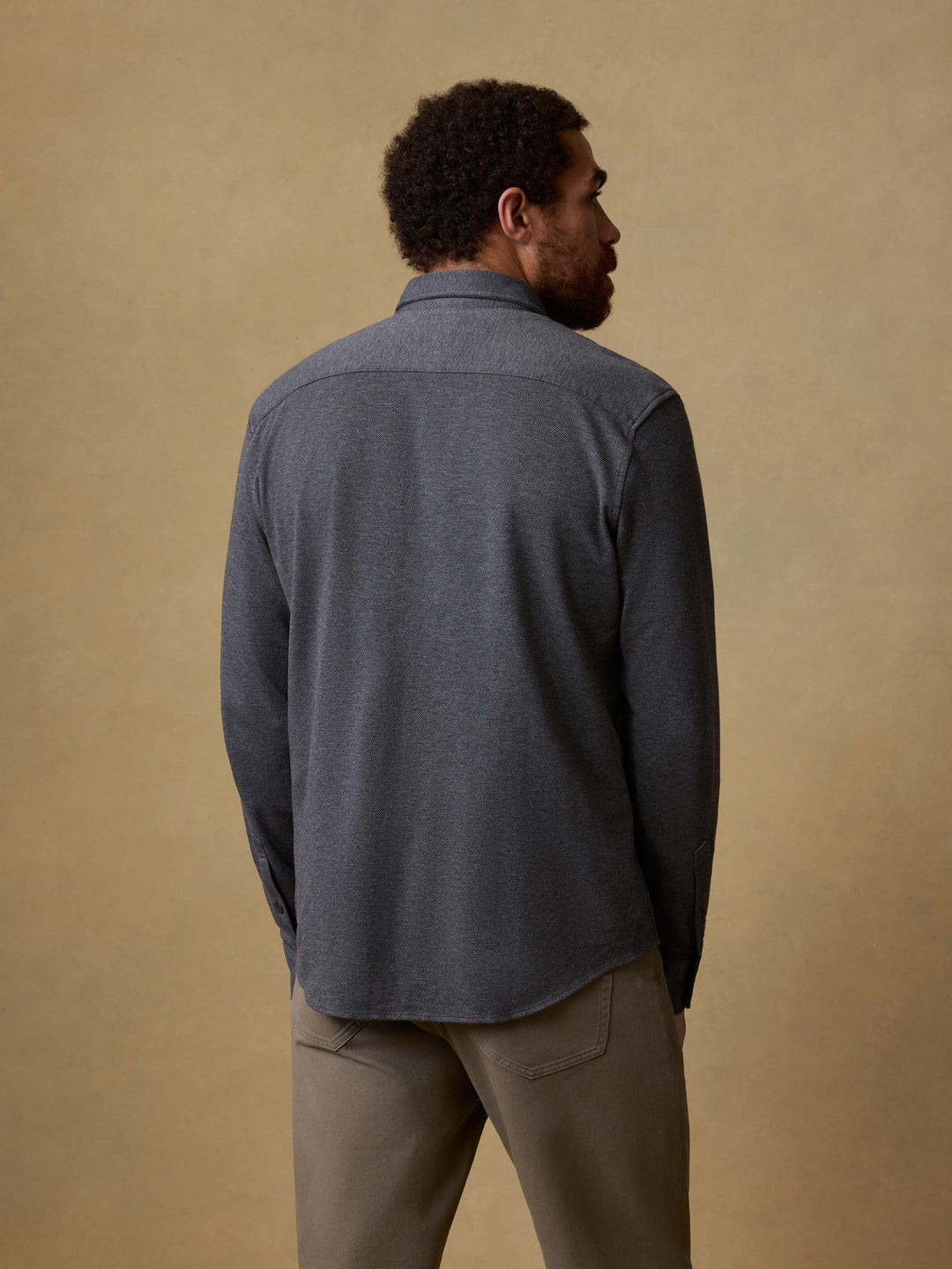 Coastline Knit Shirt-Charcoal Heather