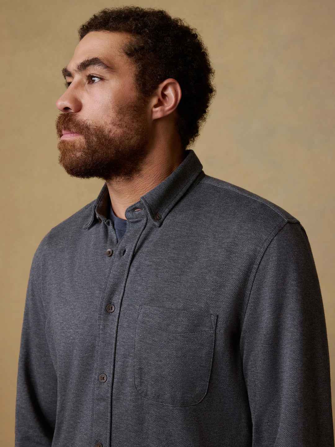 Coastline Knit Shirt-Charcoal Heather