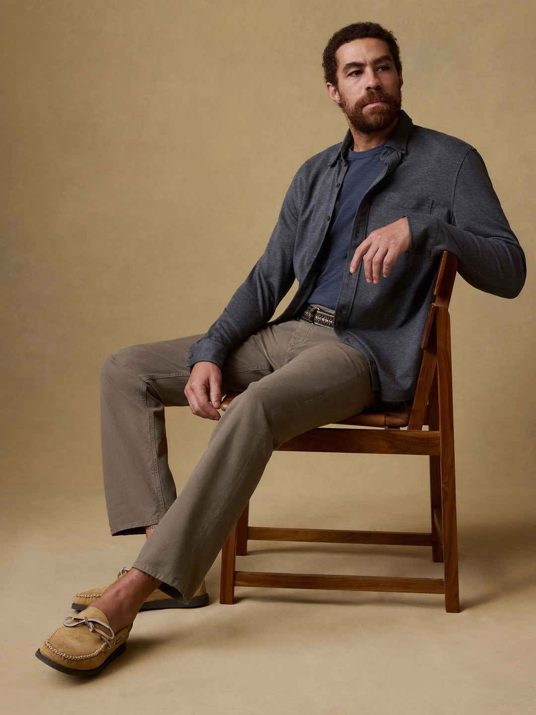 Coastline Knit Shirt-Charcoal Heather