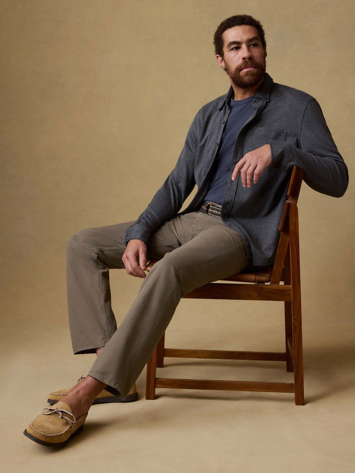 Coastline Knit Shirt-Charcoal Heather