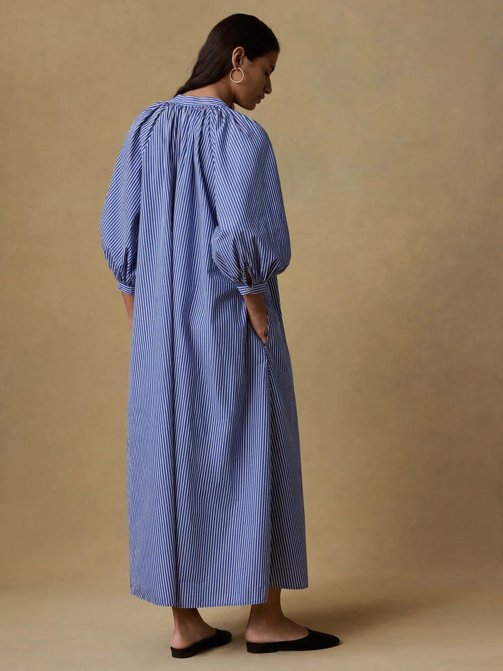 Coastal Poplin Kaia Dress-endless coast stripe