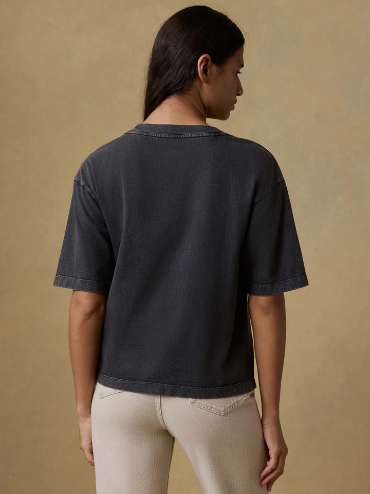 Recycled Cotton Vintage Tee-washed black