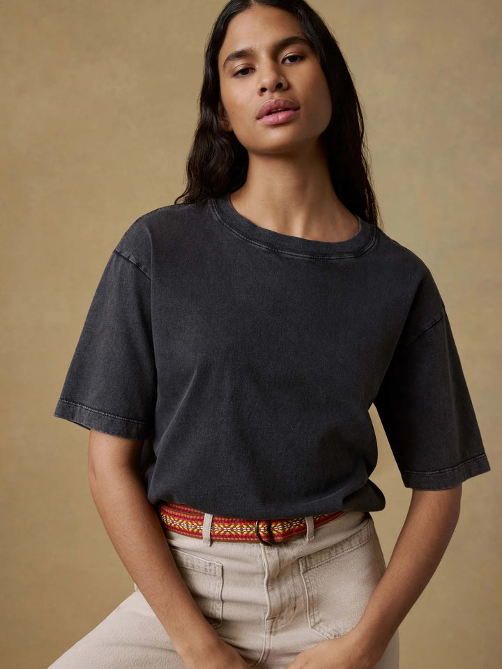 Recycled Cotton Vintage Tee-washed black