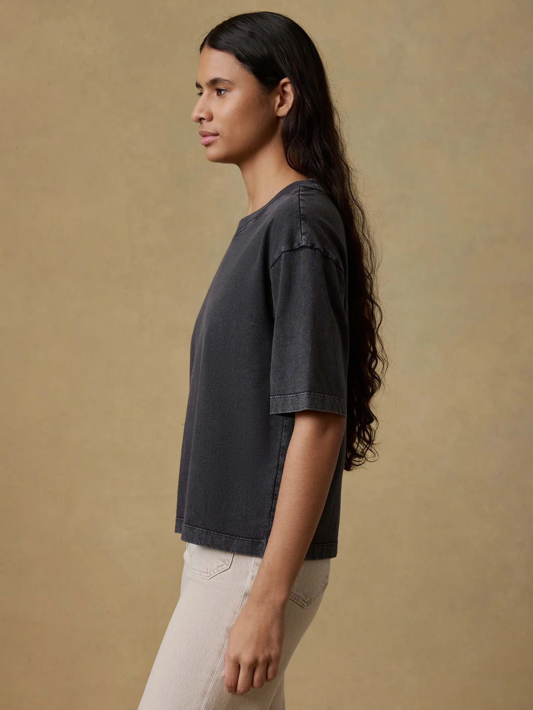 Recycled Cotton Vintage Tee-washed black