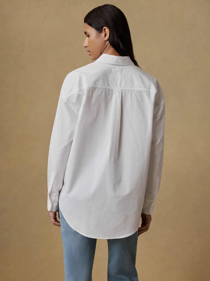 Coastal Poplin Relaxed Shirt-white