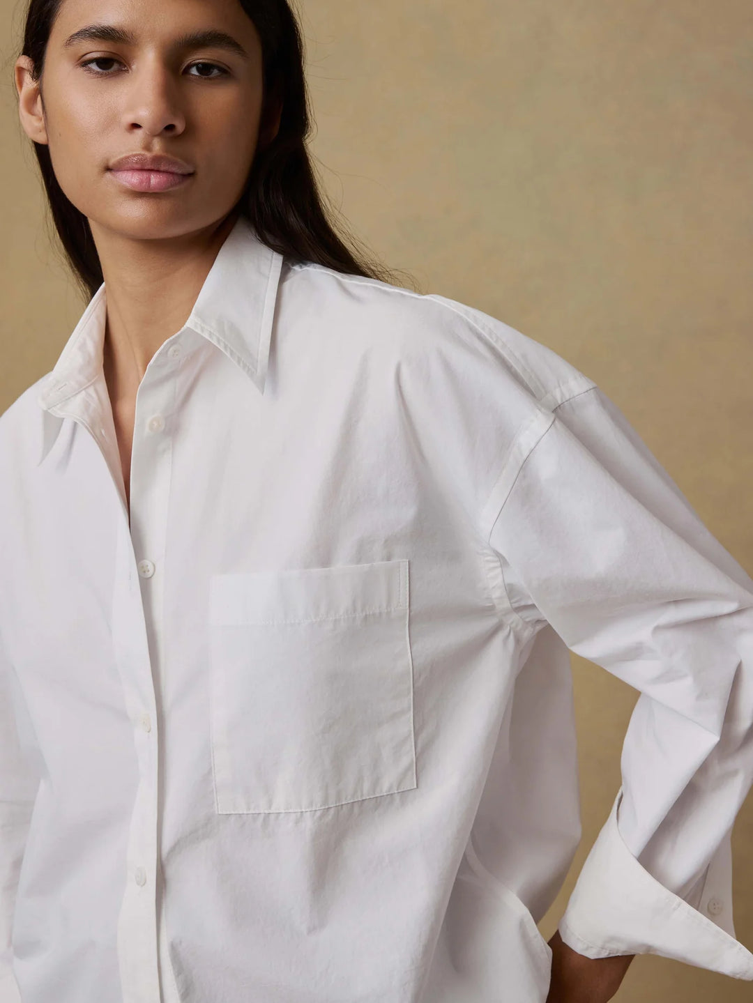 Coastal Poplin Relaxed Shirt-white