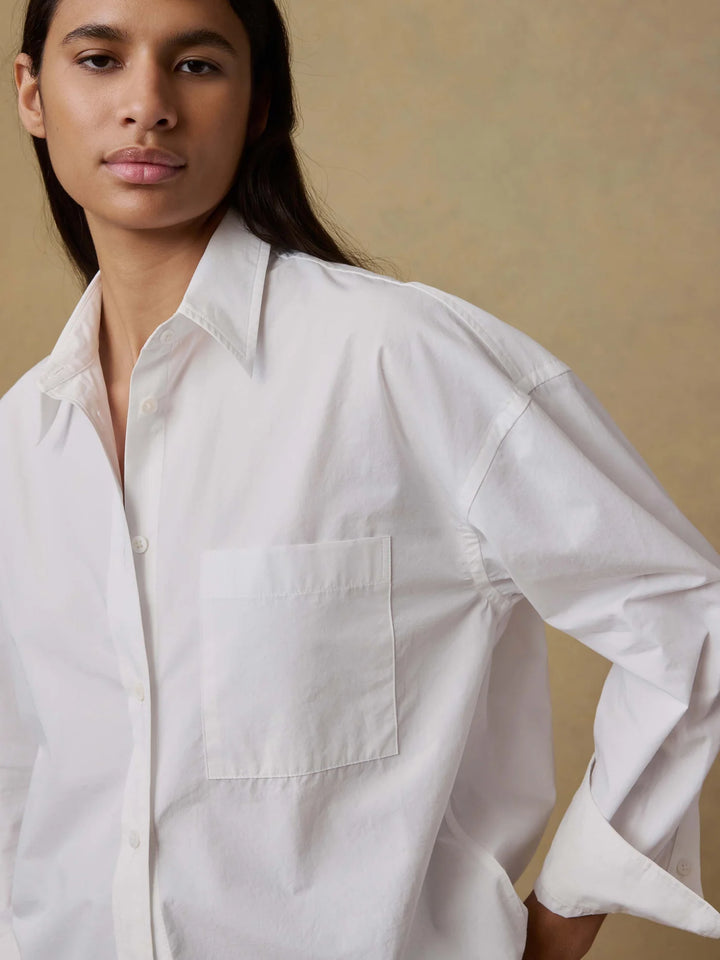 Coastal Poplin Relaxed Shirt-white