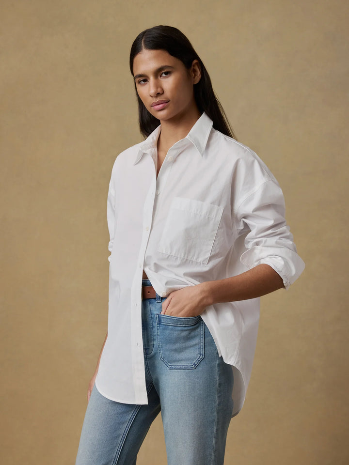 Coastal Poplin Relaxed Shirt-white