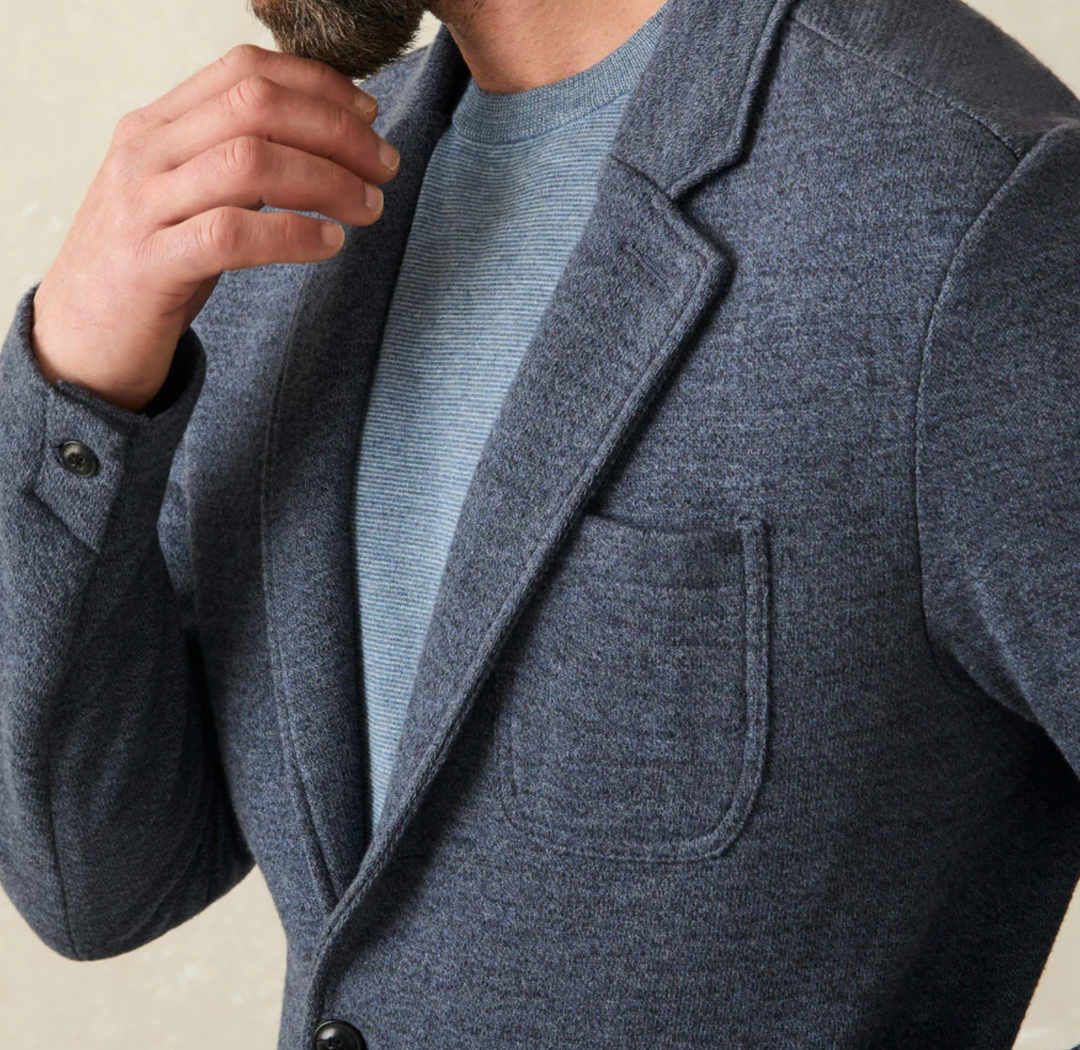Inlet Knit Blazer-deep navy melange