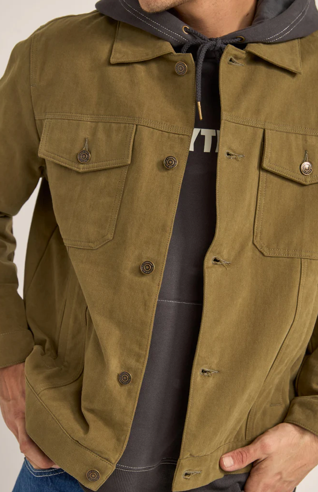 brushed twill trucker-olive