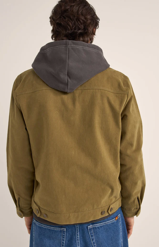 brushed twill trucker-olive