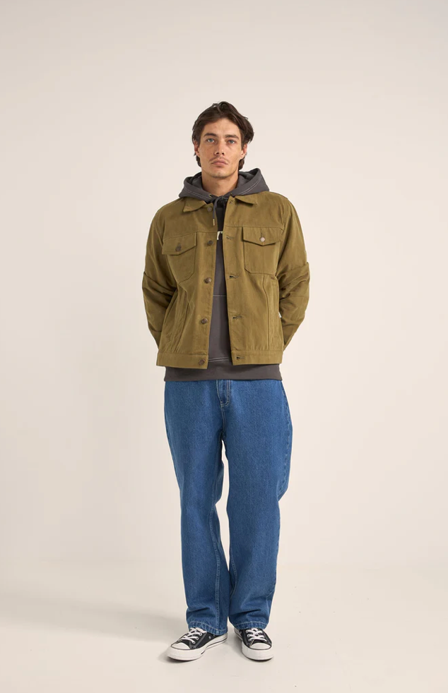 brushed twill trucker-olive