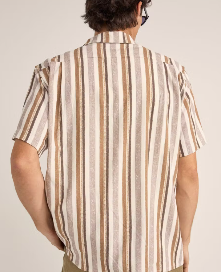 paisley stripe ss shirt-cedar