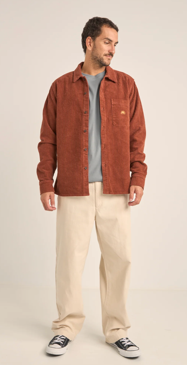 corduroy ls shirt-rust