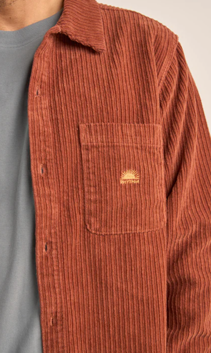 corduroy ls shirt-rust