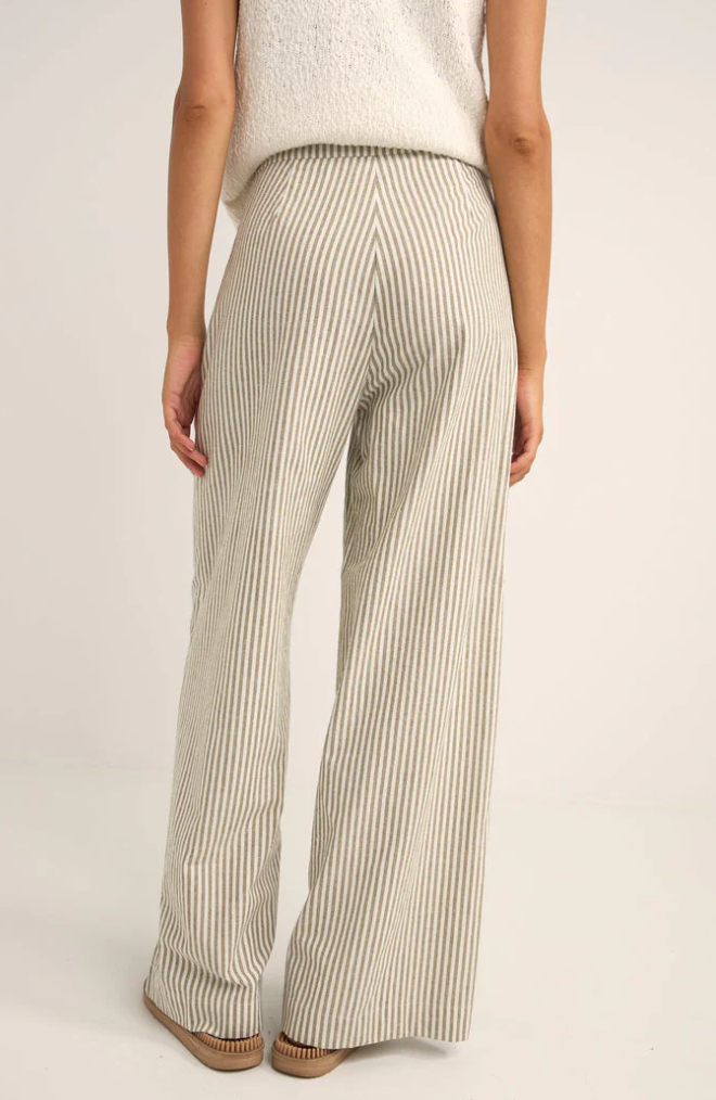 valley stripe wide leg pant-ivy