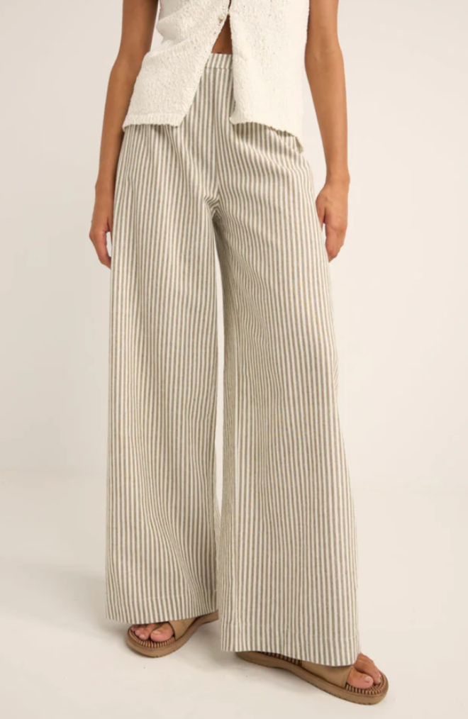 valley stripe wide leg pant-ivy