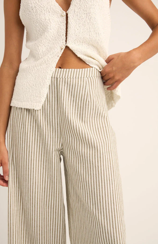 valley stripe wide leg pant-ivy