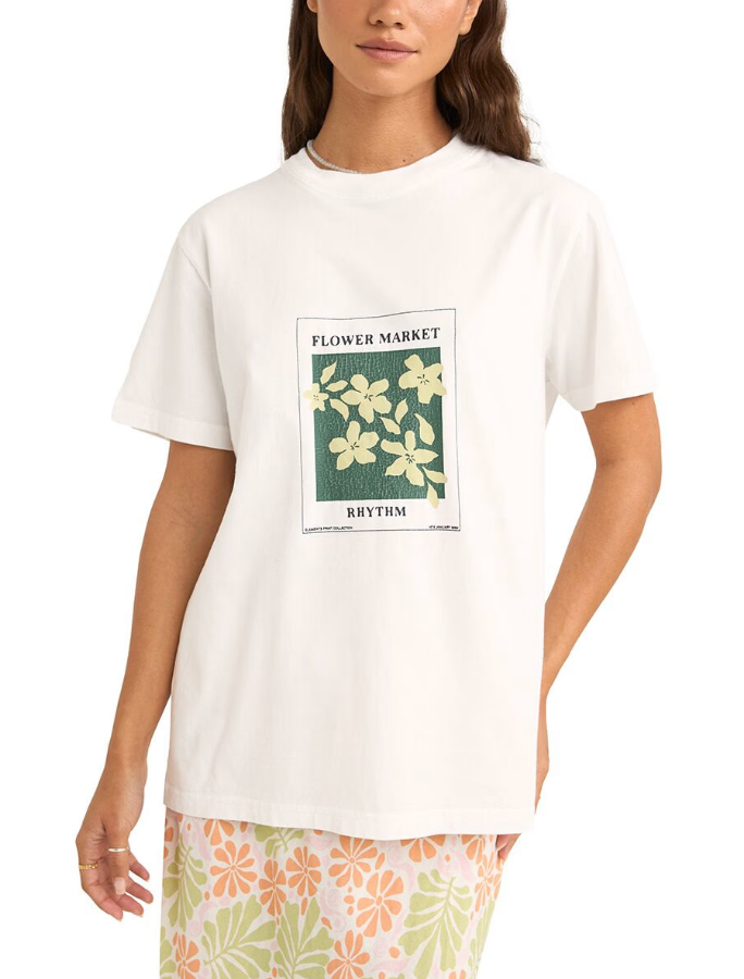 flower market boyfriend tee-white
