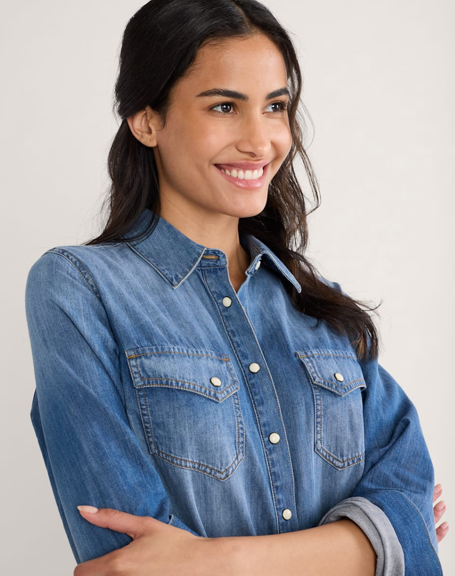 chambray gambler shirt-medium blue