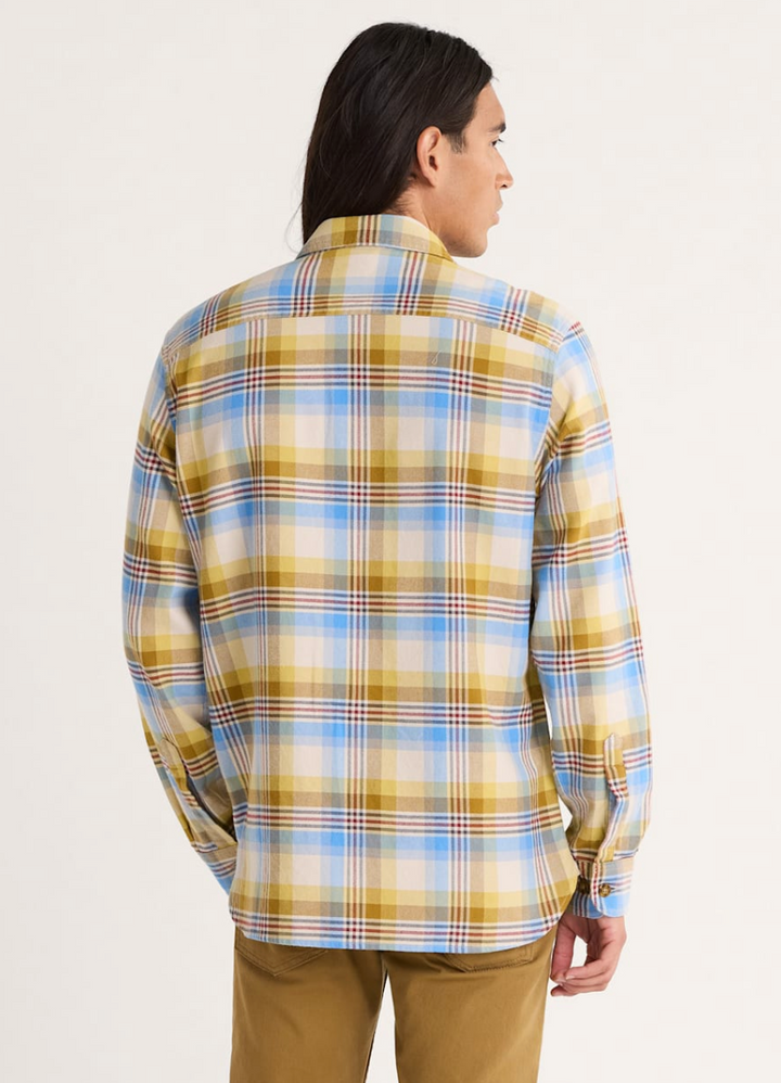 burnside shirt-tan/blue/gold plaid