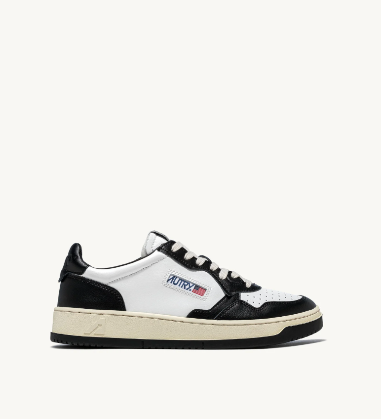 W MEDALIST LOW -WHITE/BLACK LEATHER