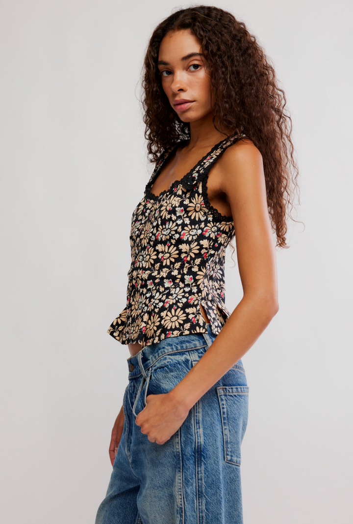 BRIDGETTE CORSET TOP / BLACK COMBO