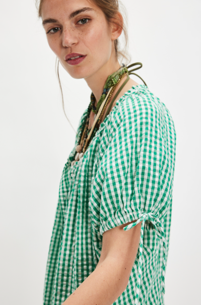 FARLEY GINGHAM TUNIC / GREEN COMBO