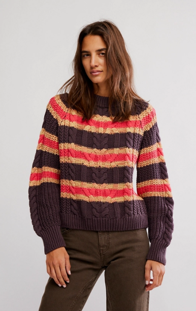 FRANKIE CABLE STRIPED PUL / CHOCOLATE COMBO