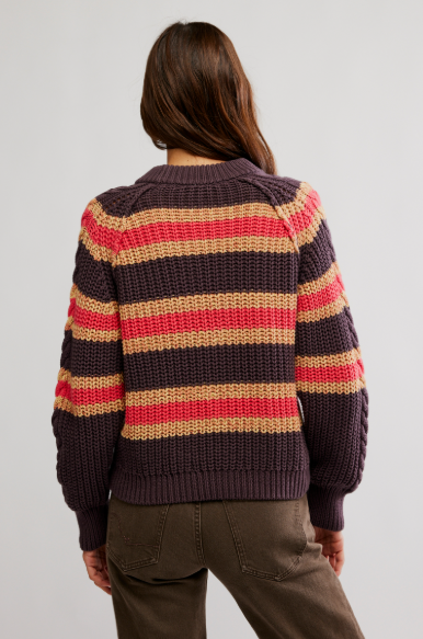 FRANKIE CABLE STRIPED PUL / CHOCOLATE COMBO