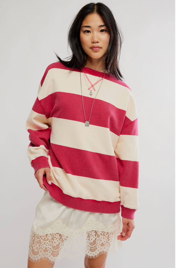 CLASSIC STRIPE CREW WIDE / CHERRY COMBO WIDE