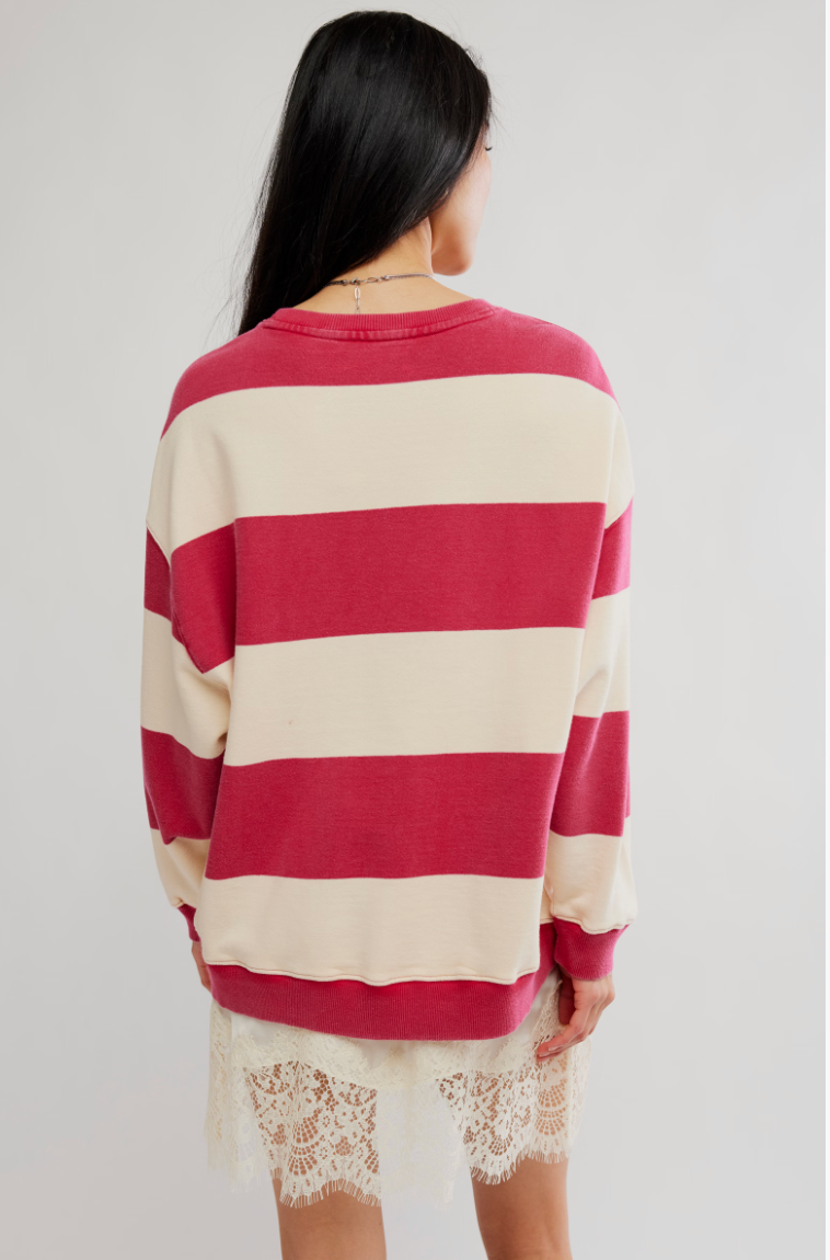 CLASSIC STRIPE CREW WIDE / CHERRY COMBO WIDE
