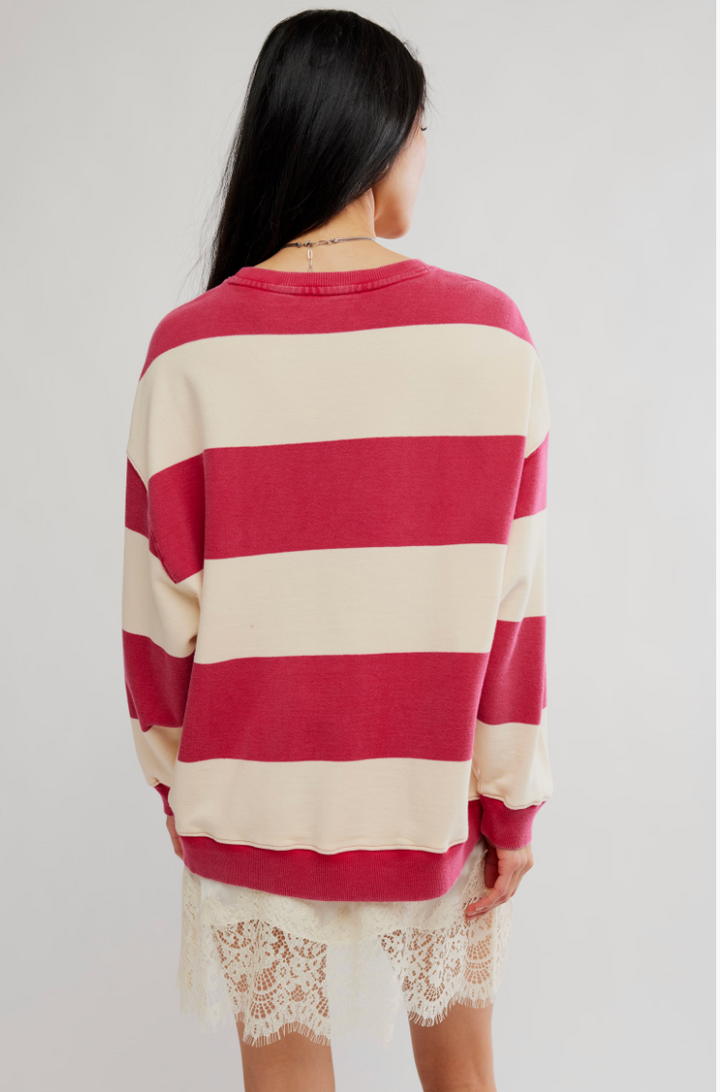 CLASSIC STRIPE CREW WIDE / CHERRY COMBO WIDE